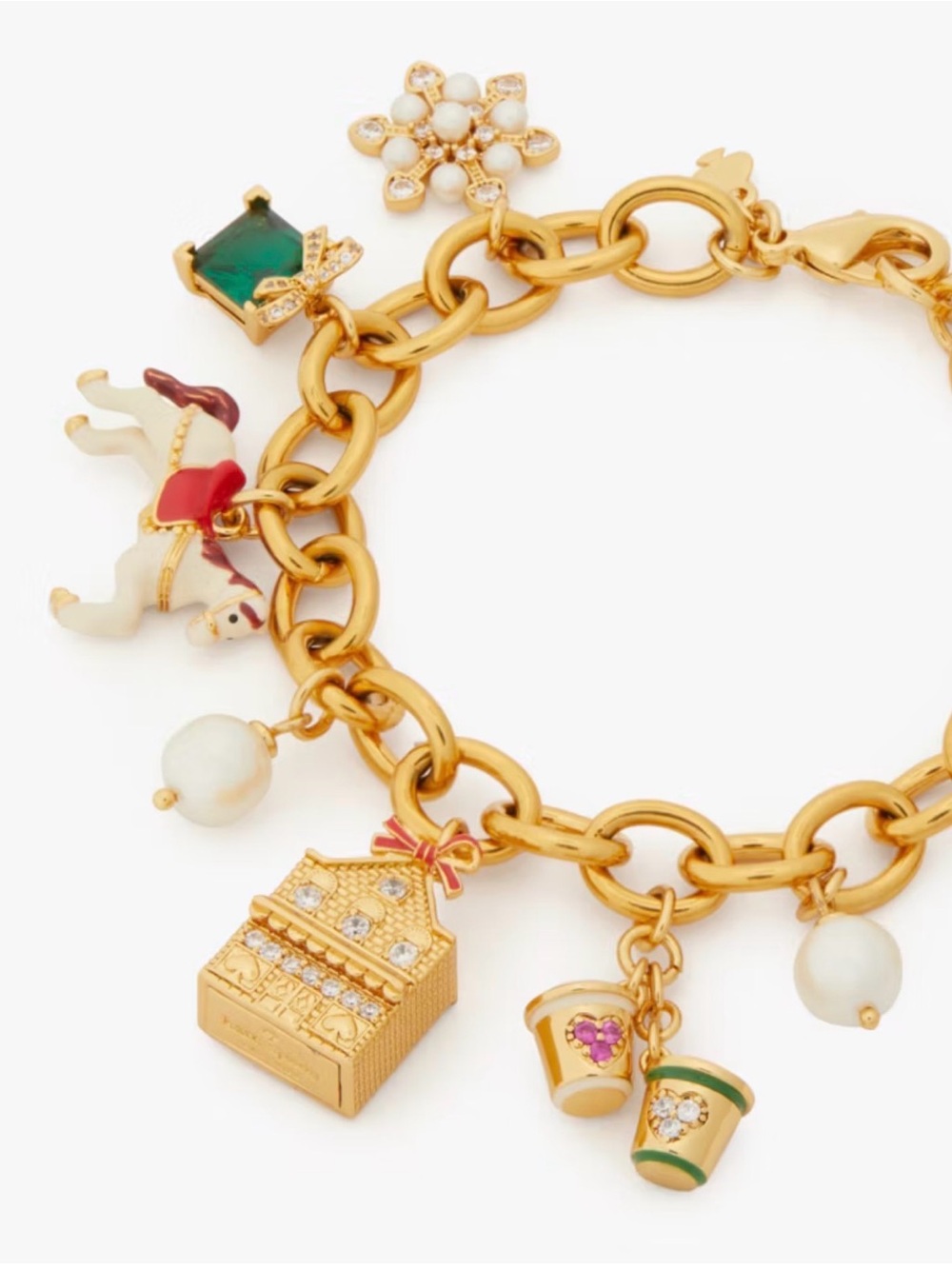NWT Kate Spade Winter Wonderland Charm Bracelet Gold